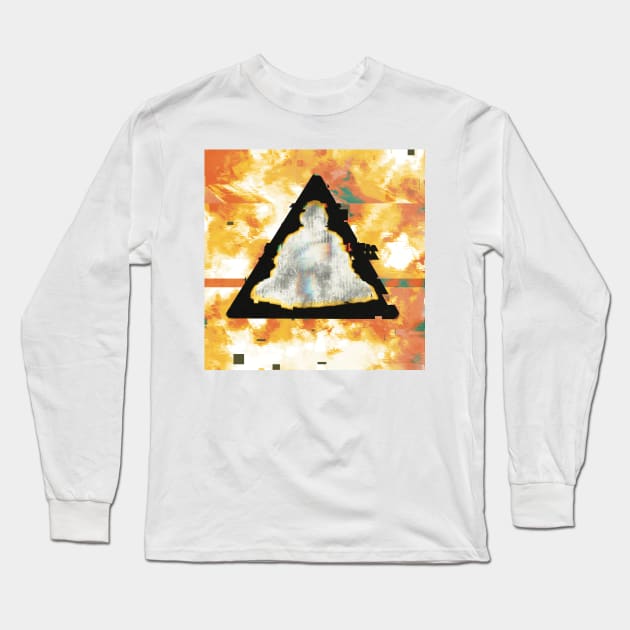 The Buddha Glitch Long Sleeve T-Shirt by Nigh-designs